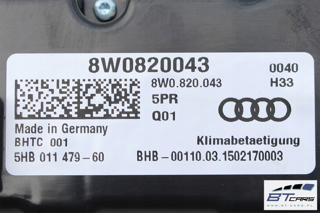 фото №7, Audi a4 a5 панель кондиционера кондиционер 8w0820043 8w0820043l модуль блок управления na