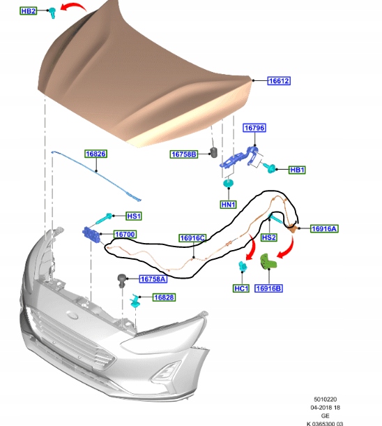 фото №2, Nowa трос капот оригинальная ford focus mk4 2018-