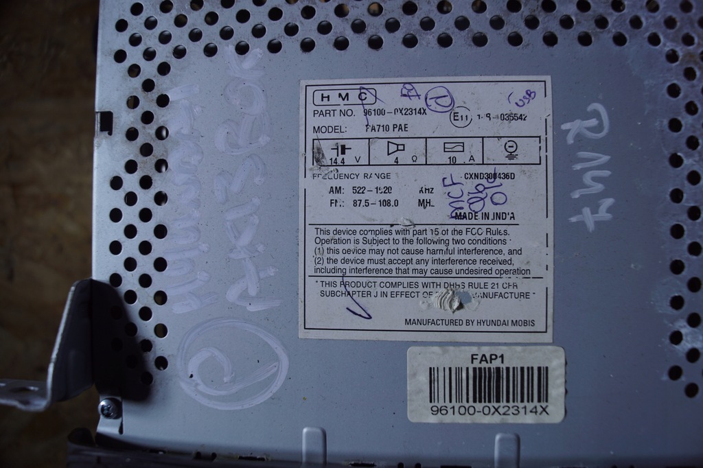 фото №9, Hyundai i10 автомагнітола cd 96100-0x2314x pa710