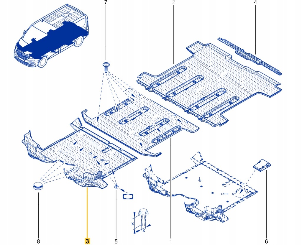 фото №11, Обшивка пол коврик renault trafic iii lift iv nissan nv300 21-