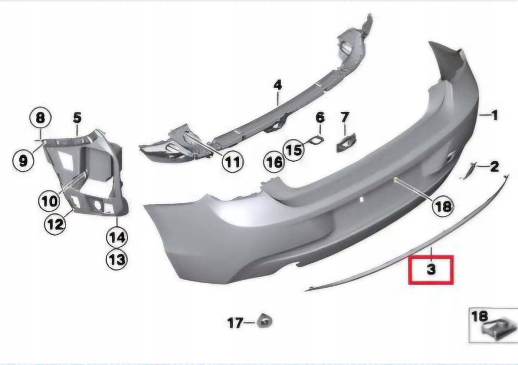 Молдинг zdetzaka задній czarna bmw f20 f21 sport line 7273796 7273797 oryg new Оригінал