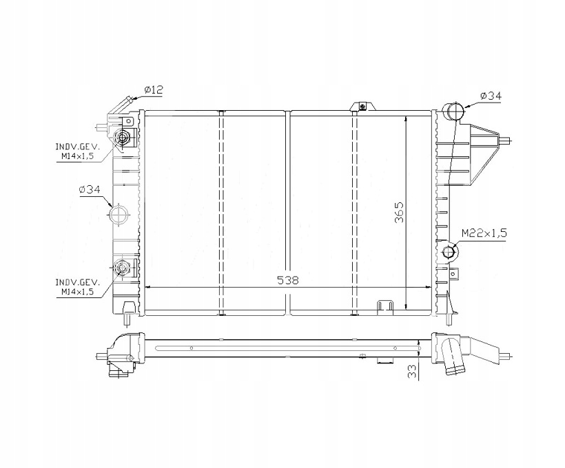 Купити Радіатор води opel vectra a 88- 1300090