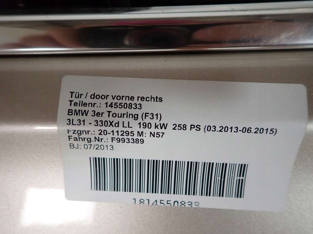 фото №5, Bmw 3 f30 f31 11-18 дверь правое перед передние