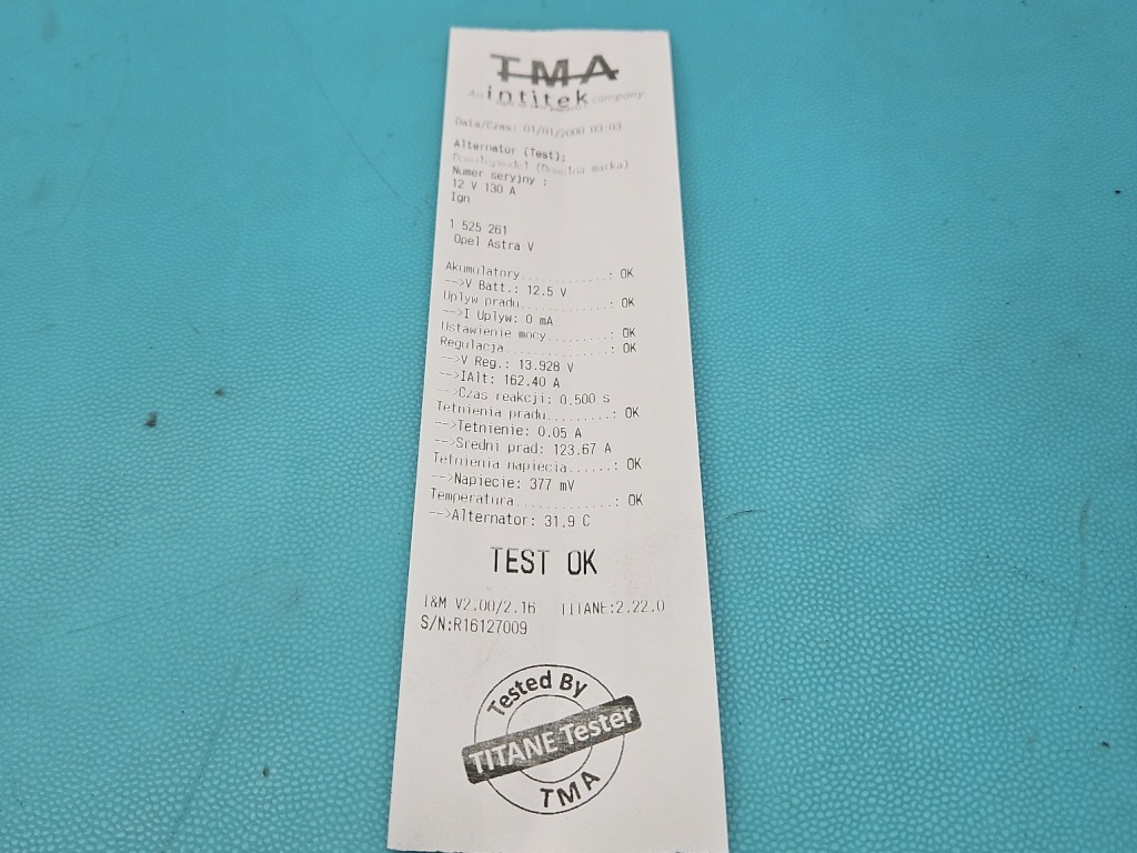 Test генератор opel astra v k 13587304 1.6 cdti a3171997, jarx0453lwq с Разборки