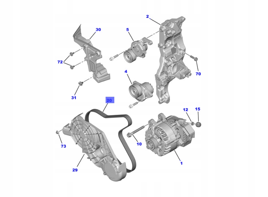 фото №1, Su001-a4954 ремень плоское многоручьевой 6pk 1073 toyota proace 2,0 d4d