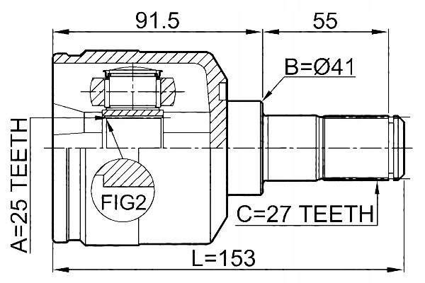 фото №2, Febest шарнір піввісь внутрішній hyundai sonata nf 2005-2010