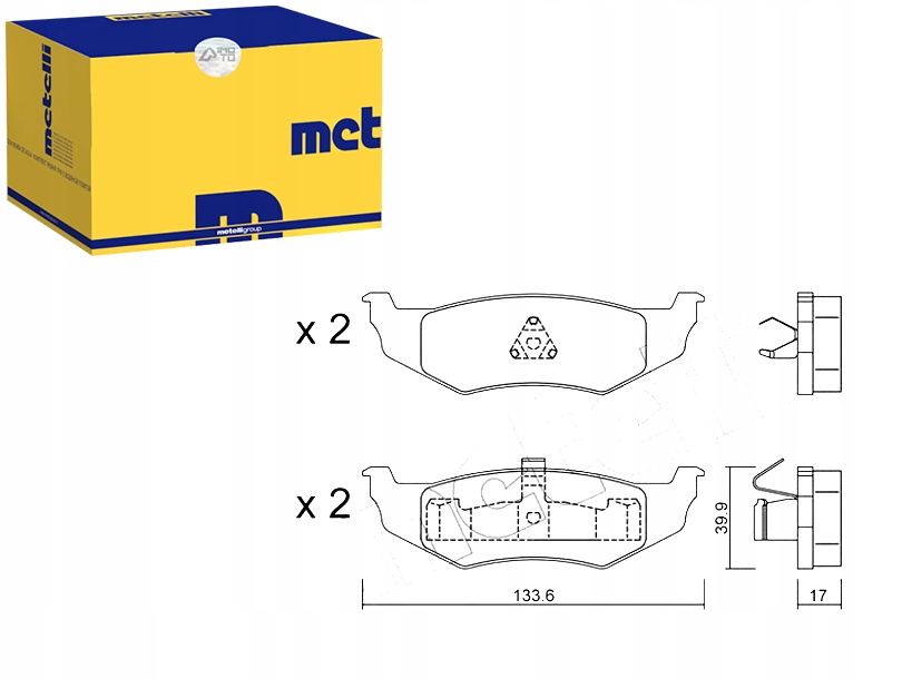 фото №1, Metelli тормозные колодки тормозные chrysler pt cruiser 00-10