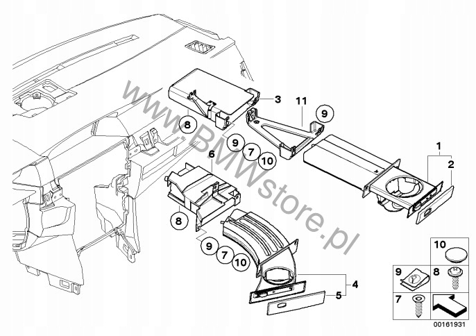 фото №14, Bmw 5 e60 e61 подстаканник кронштейн na напитки контейнер бардачок na кружка 7063165