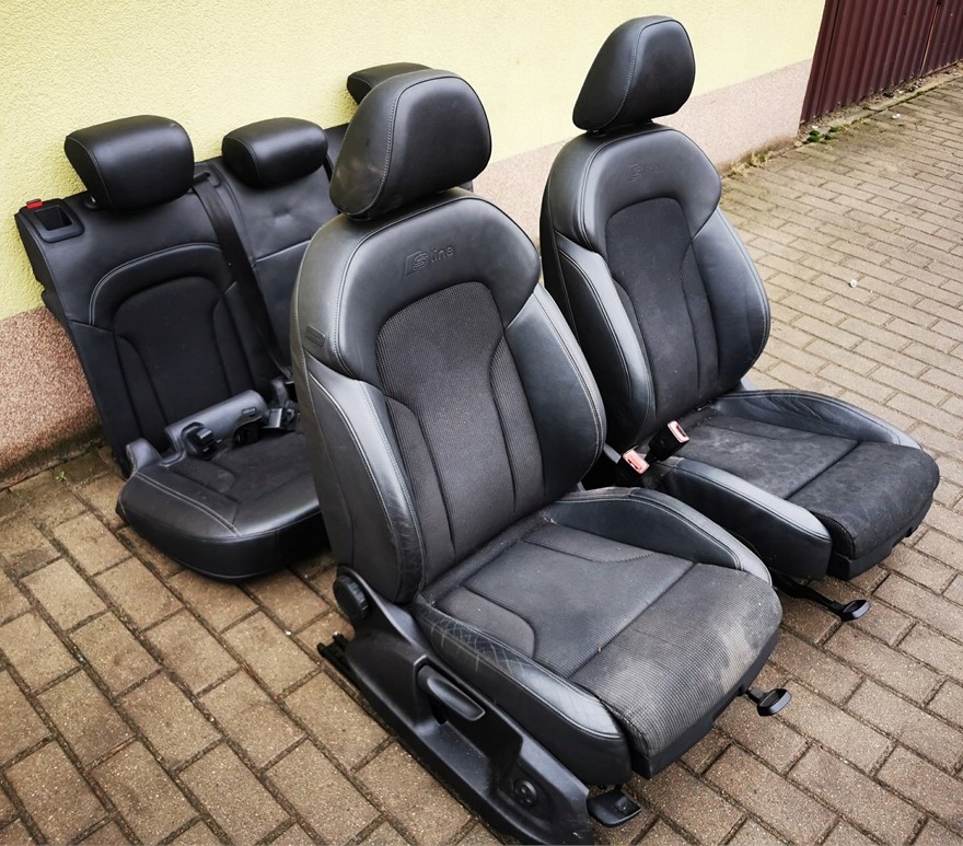 фото №1, Audi q3 8u 8u0 11-18 s-line сиденья заднее сиденье салон полукожа