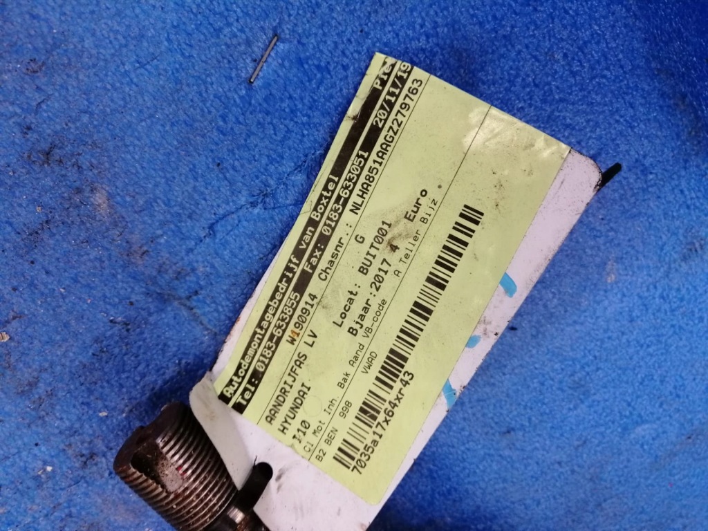 фото №3, Приводной вал левая 2017r hyundai i10 1.0b bds1