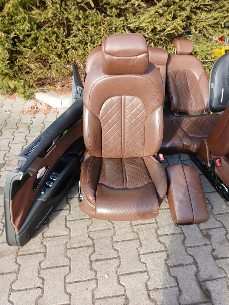 фото №8, Сидіння audi s8 a8 2016 lift коричнева шкіра карбон 4h d4