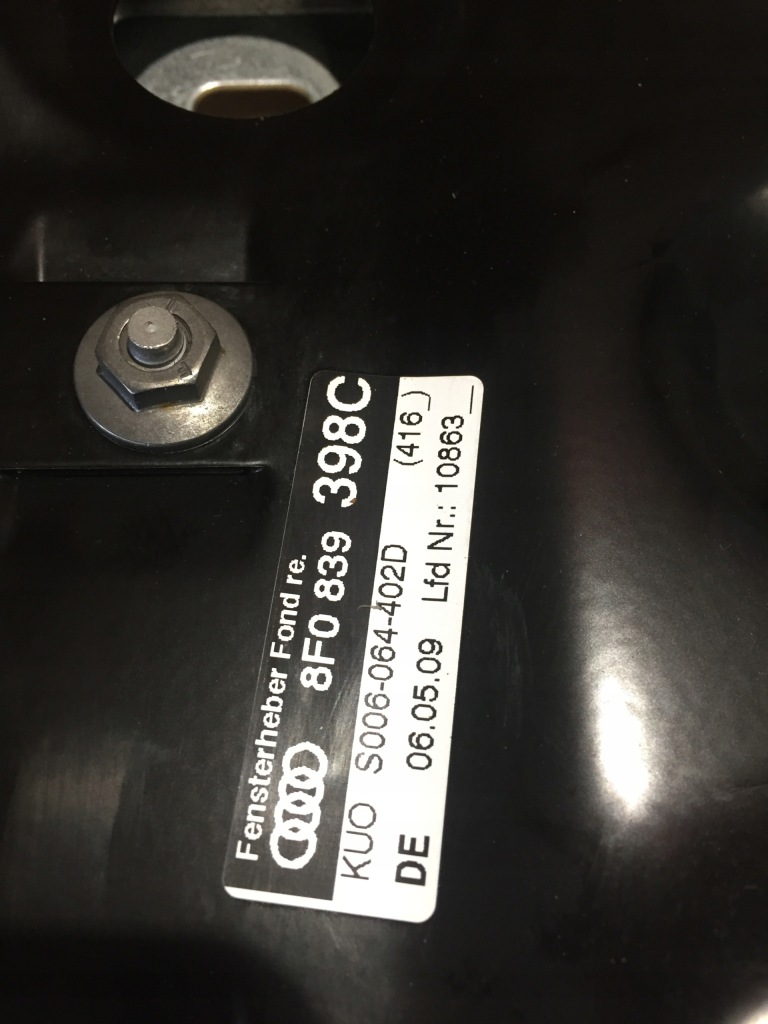 фото №7, A5 8t cabrio механизм подъёма стекло правый задняя