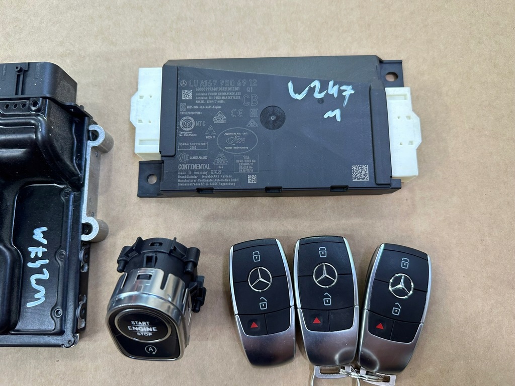 фото №5, Набор стартовый, блок управления двигателя, замок зажигания, ключ, mercedes b klasa w247