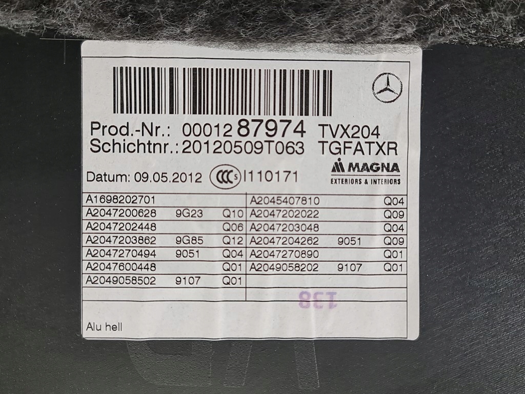 фото №8, Оббивка обшивка правий перед mercedes glk x204 eu