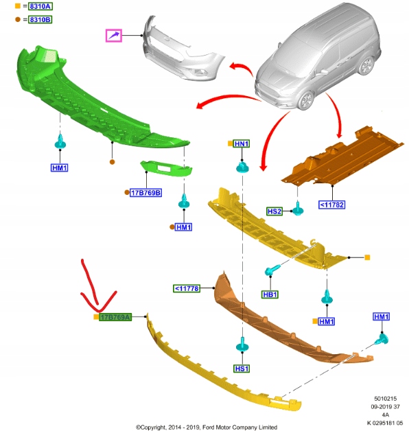 фото №1, Накладка бампера перед ford transit tourneo cour