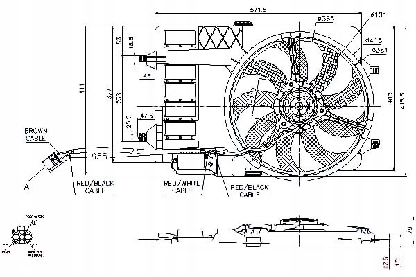 фото №2, Вентилятор радіатора з корпус mini r50 r53 r
