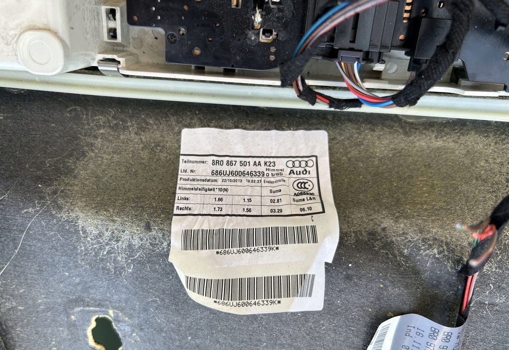 фото №16, Стеля комплект czarna s-line панорама стійки ліхтарі шторка audi q5 8r0