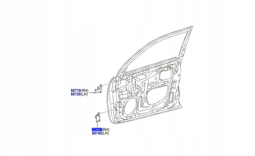 фото №1, 68730-12120 нижній петля передніх правих двері toyota lexus