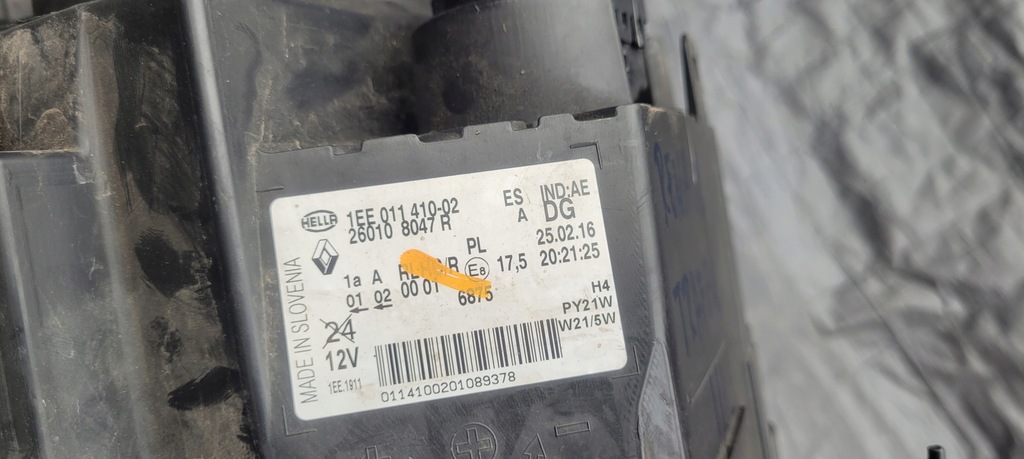 фото №14, Лампа правая фара правый renault trafic 3 iii / 1310