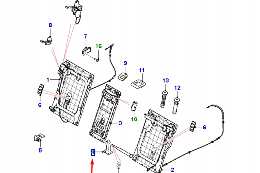 фото №9, Jaguar f-pace x761 задний кронштейн защёлка сиденья новый оригинальный t4a565
