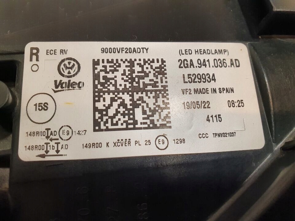 фото №6, Vw t-roc iq light full led фара правый europa 2ga941036ad 14pin