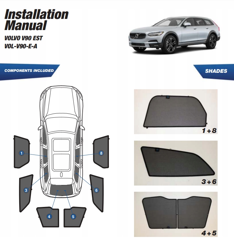 фото №15, Шторки volvo v90 2017- захист шторка сонцезахисні