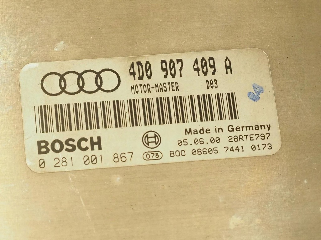 фото №10, Блок керування двигуна audi a8 d2 4d0907409a