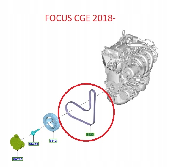 фото №4, Ремень приводной ford focus 2018 -/ ka 2016- 2080928