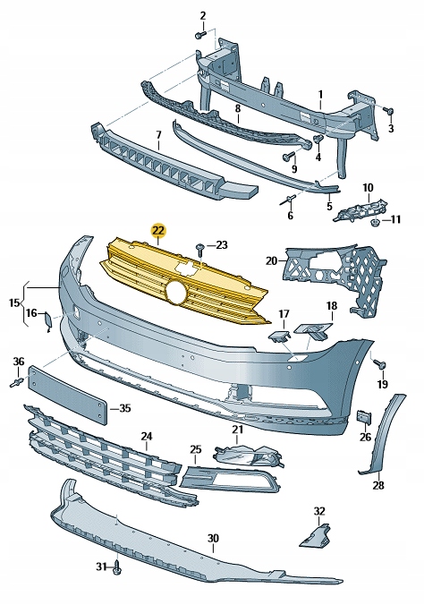 фото №12, Решётка радиатора volkswagen passat b8