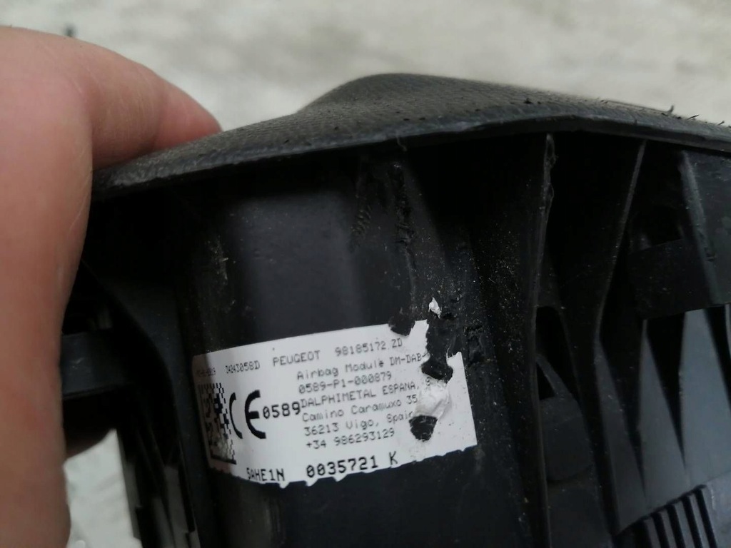 фото №7, Подушка безопасности водителя пассажира ремни перед передние peugeot rifter partner iv oryg