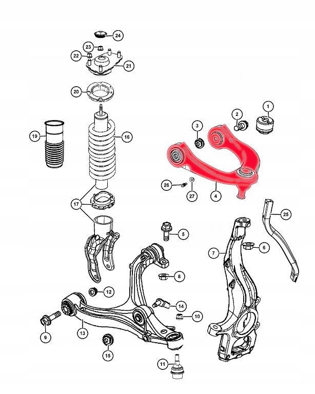фото №2, Рычаг верхний правый jeep grand cherokee 11-15 wk2