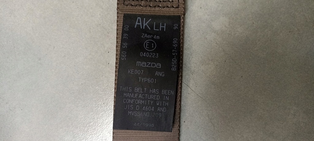 фото №5, Pas безопасности левый перед mazda 323 566310101