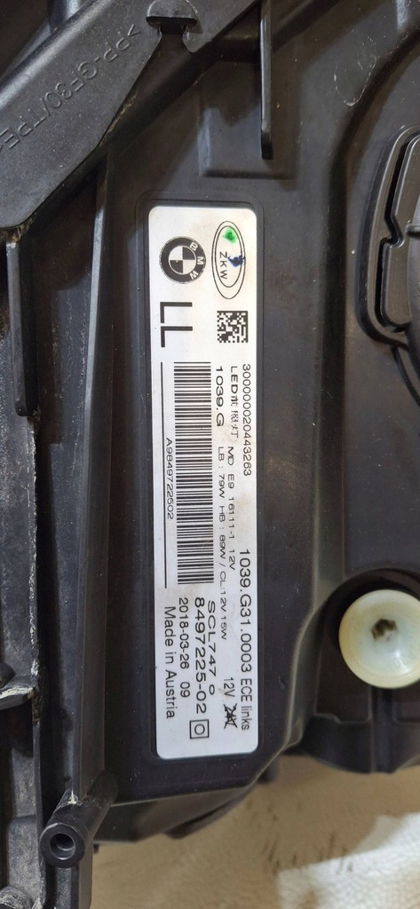 фото №11, Лампа перед передняя левая bmw 6 gt g32 адаптивный led 8497225-02