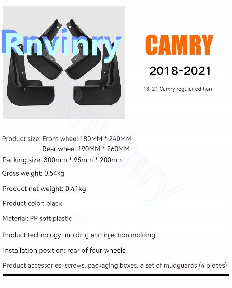 фото №8, Rnvinry 4szt. крылья автомобильные pp do toyoty camry regular 2018-2021