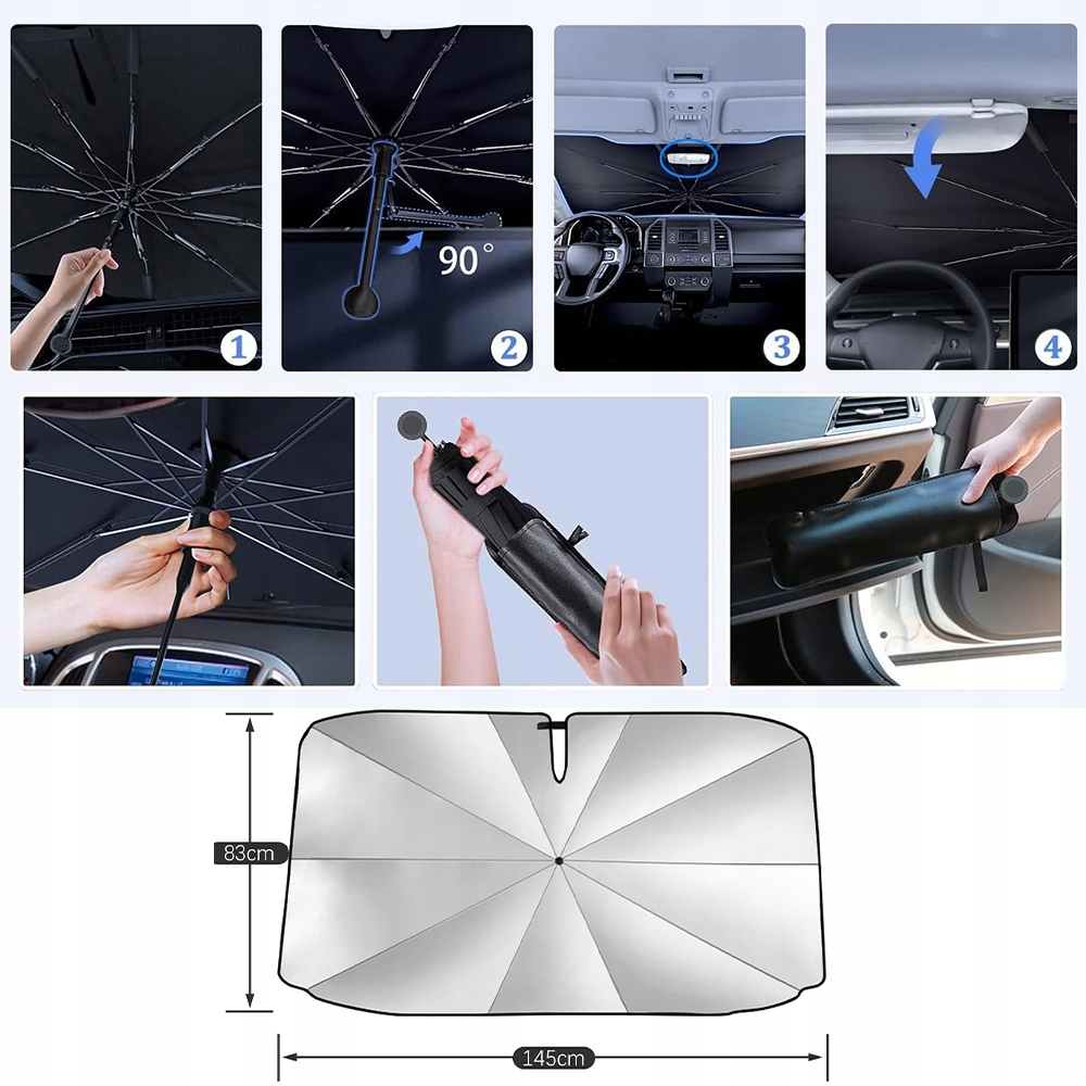 Купить Зонт автомобильный с obracany кронштейн 360° i szkieletą с волокна угольный