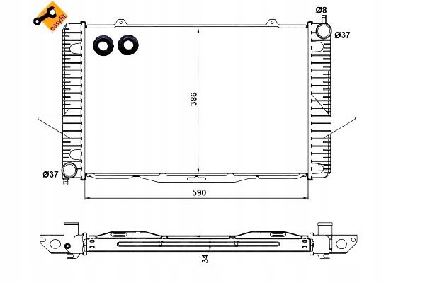 фото №1, Nrf 58342 радиатор, система охлаждение двигателя