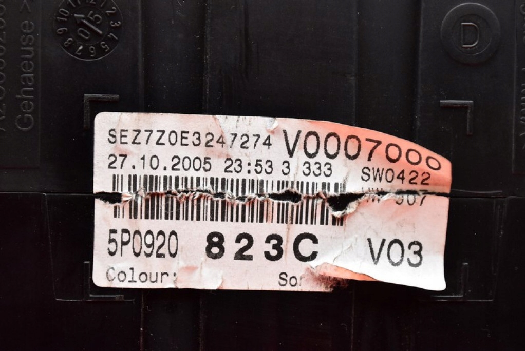 фото №6, Лічильник прилади eu 5p0920823c seat altea 1.9 tdi 105 km 04-09