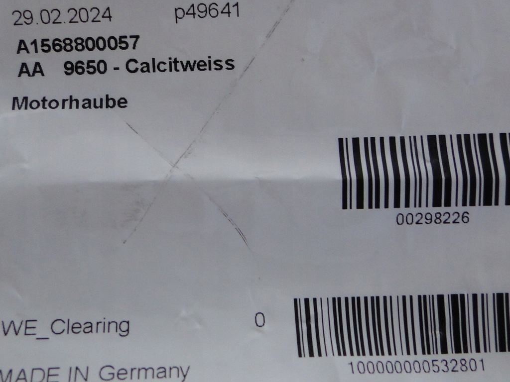 фото №12, Mercedes gla x156 156 lifting капот кришка двигуна білий 650