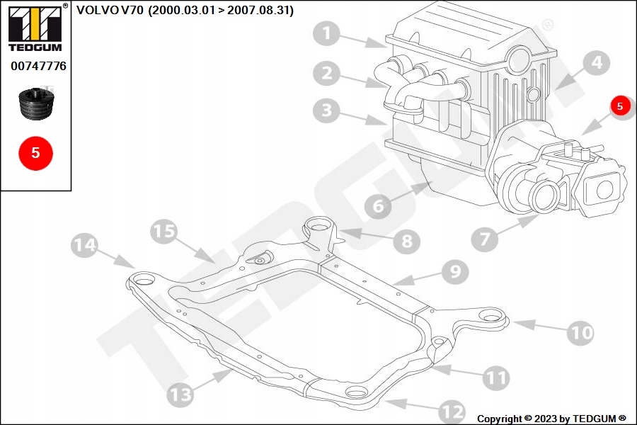 фото №9, Вкладиш подушки безпеки двигуна volvo t. s60 2.4
