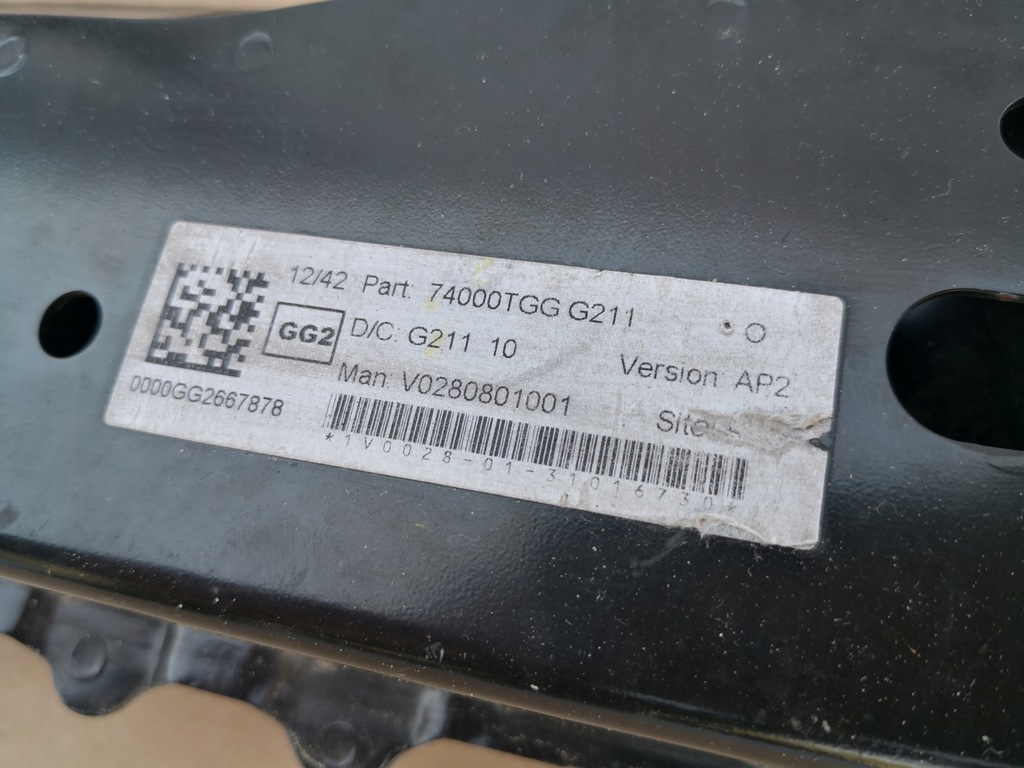 фото №9, Honda civic x 2015- pas передний усилитель верхний