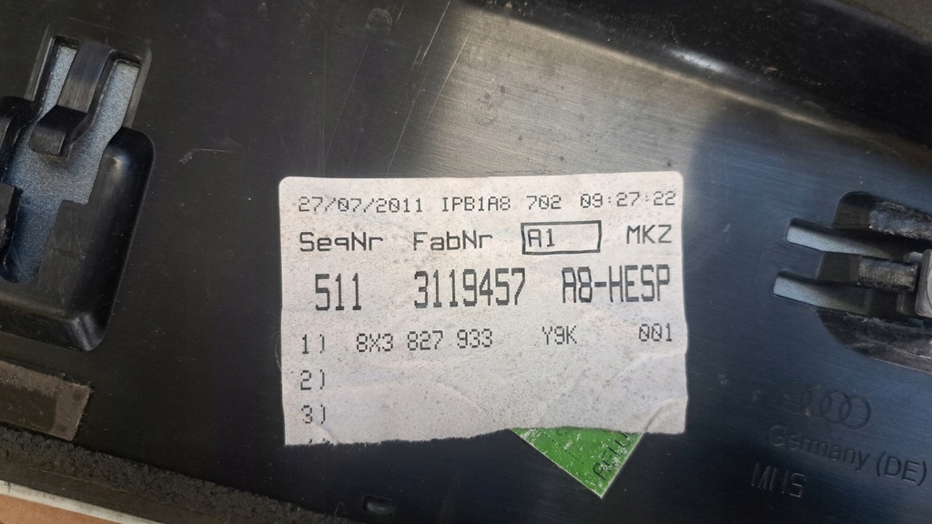 фото №5, Audi a1 8x спойлер спойлер крышки багажника лампа стоп 8x3827933