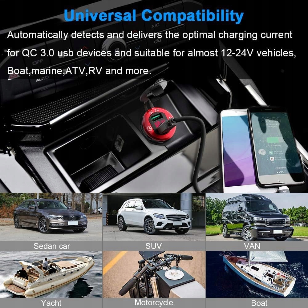 фото №7, Usb 3.0 роз'єм do ?adowania, водонепроникний прикурювач автомобільна usb