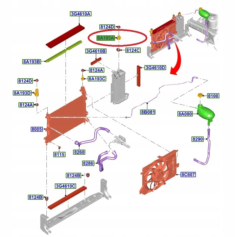 фото №10, Кронштейн верхний интеркулер focus kuga transit _1781663 _ bv61-8a194-hb