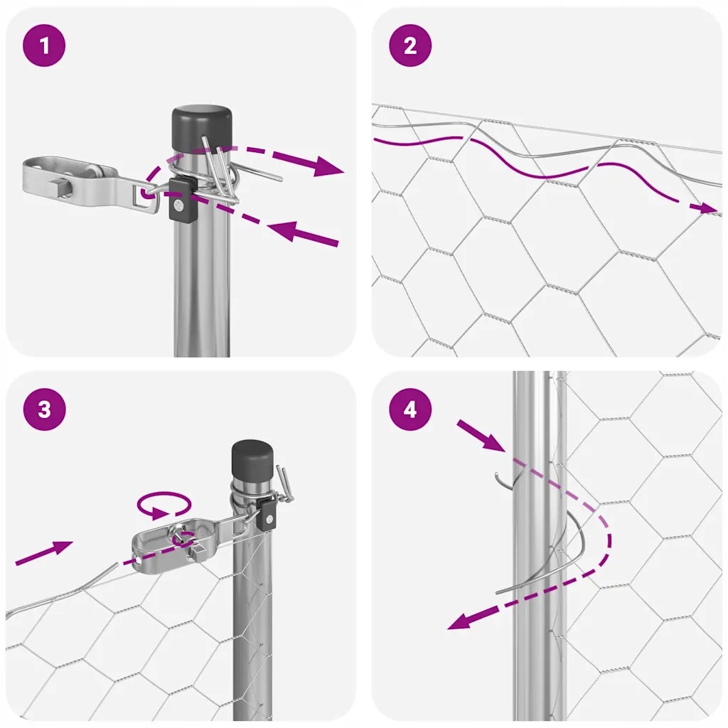 Vidaxl стійку  ogrodzeniowy. сріблястий 10 x 1 m сітка 25 mm сталь Оригінал