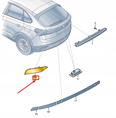 фото №1, Vw taigo cs rear правый outer бампер отражатель 2g7945106b