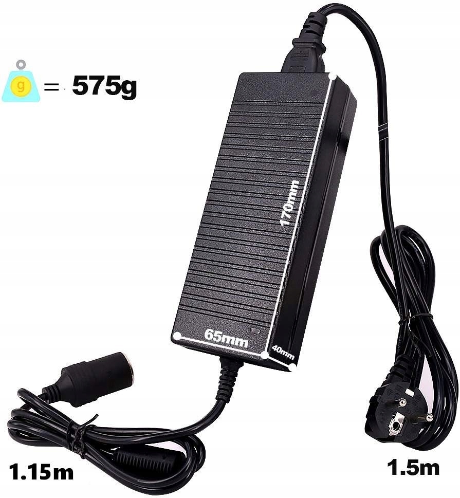 фото №6, Адаптер do прикурювача ac dc блок живлення 120w transformator 100v-220v /-250v