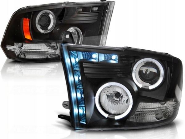 Купить Фонари передние dodge ram 09-18 angel eyes черный