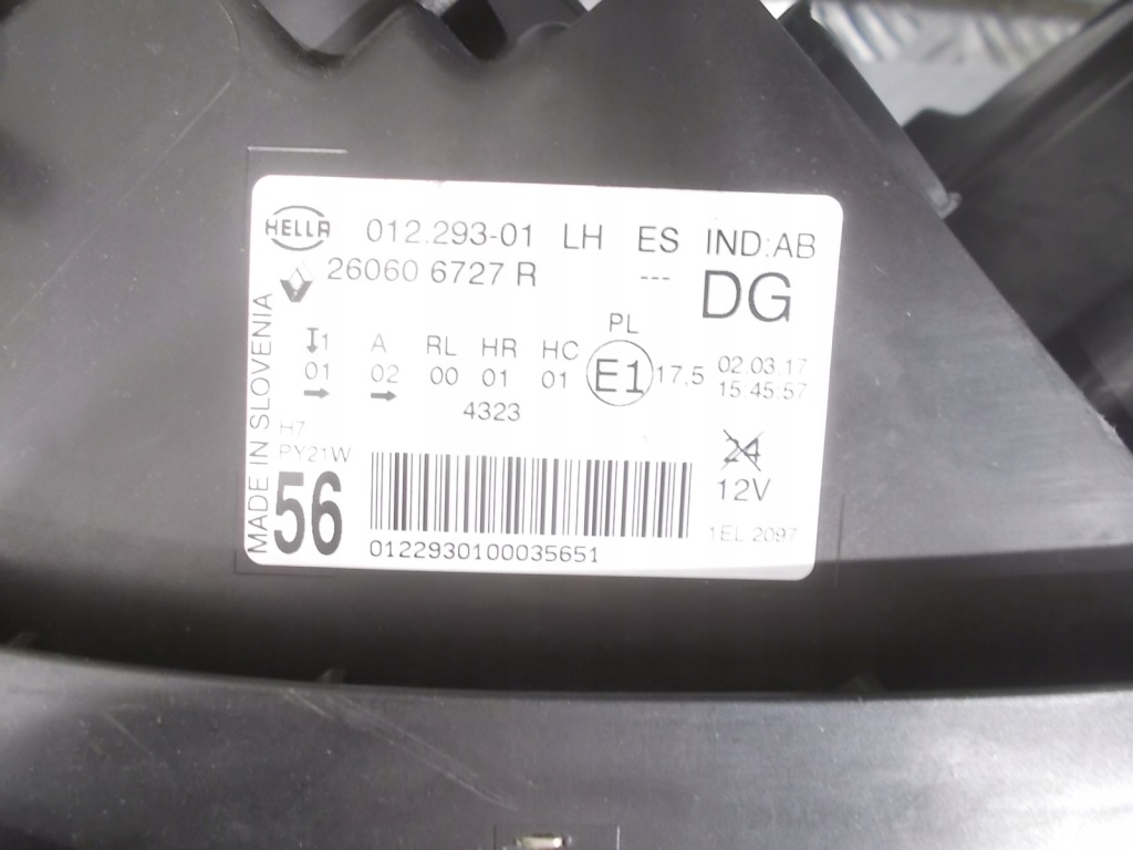 фото №9, Лампа левая renault scenic iv 16-22 260606727 оригинал линза led europa