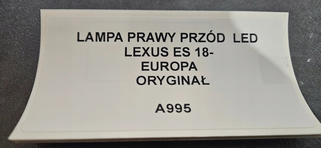 Фара правий перед led lexus es vii рестайлінг  21- європа оригінал Зі Шроту