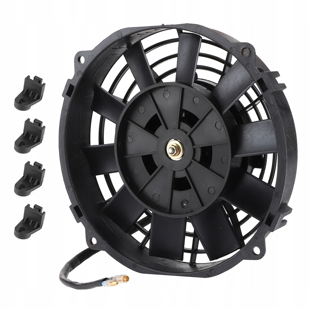 фото №15, Универсальный вентилятор радиатора 12v 80w чёрный